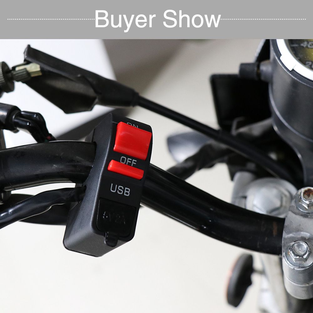 Universal Motorcycle ON/OFF Switch with USB