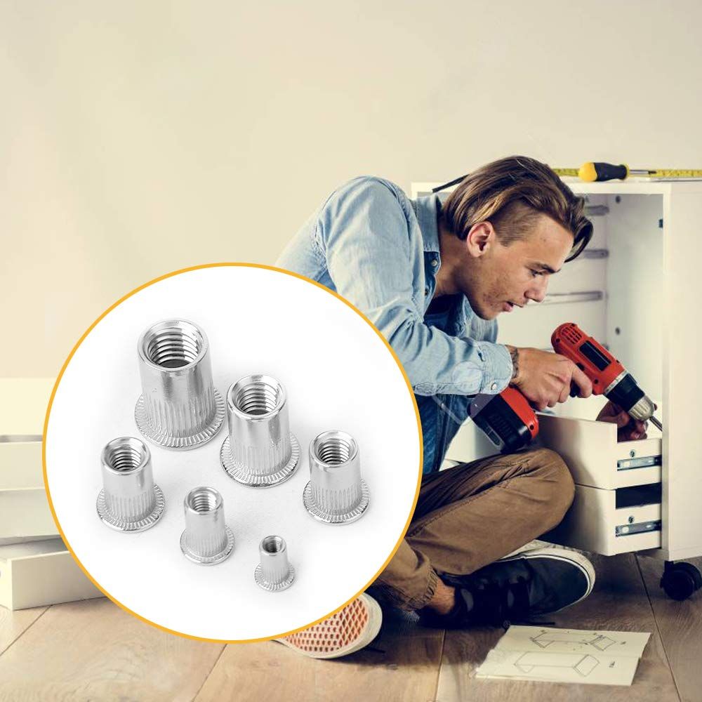 205 Pieces Stainless Steel Rivet Nut Assortment Kit,Aluminium Flat Head Rivet.