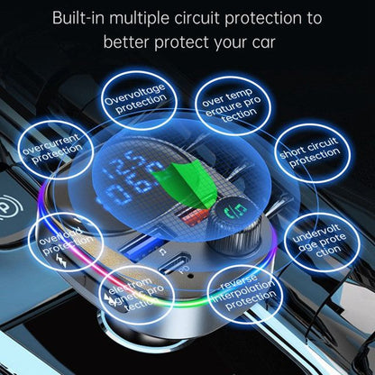Digital Display Voltage Monitoring Bluetooth Hands-free Call Car MP3 Player