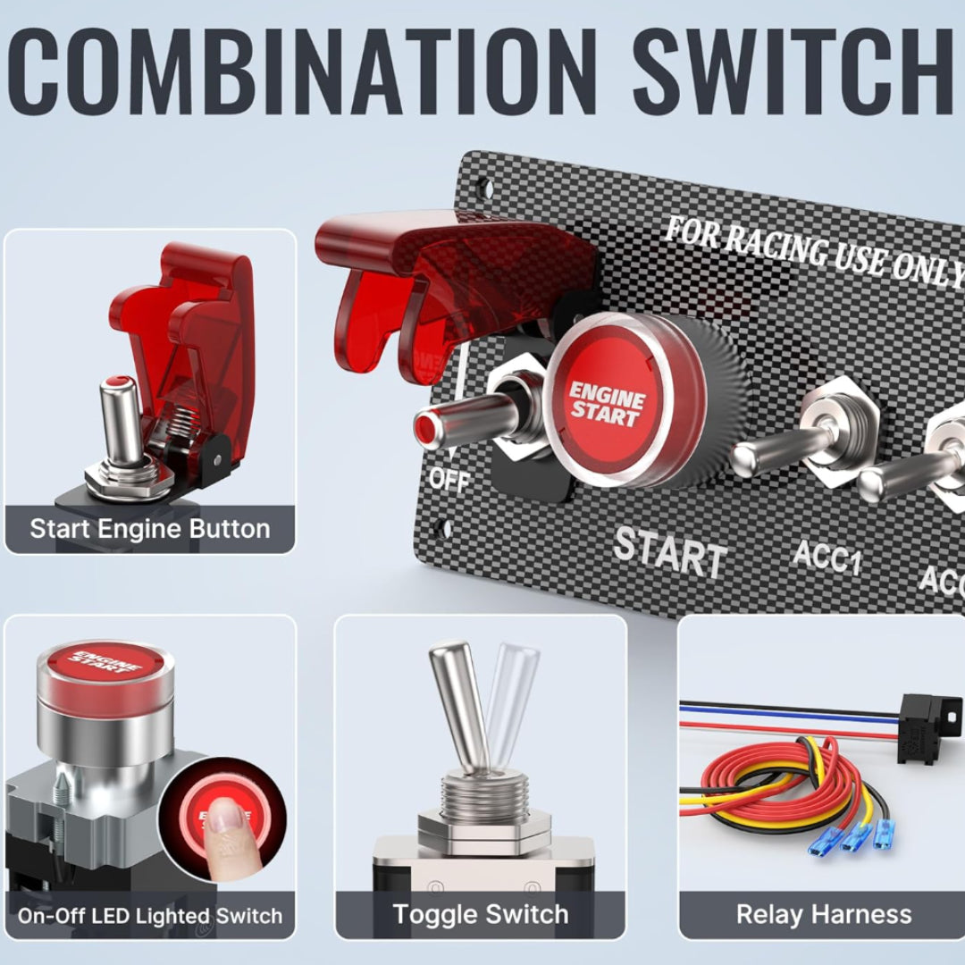 Auto 5-in-1 Ignition Switch Panel + Relay