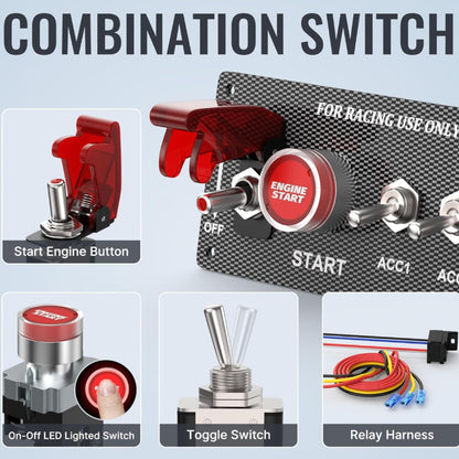 Auto 5-in-1 Ignition Switch Panel + Relay