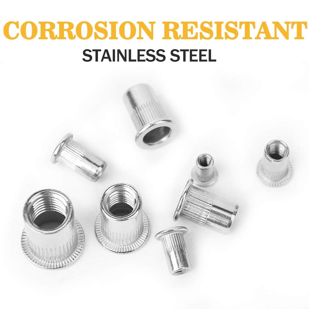 205 Pieces Stainless Steel Rivet Nut Assortment Kit,Aluminium Flat Head Rivet.