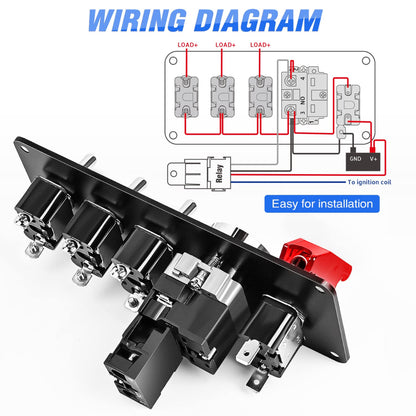 Auto 5-in-1 Ignition Switch Panel + Relay