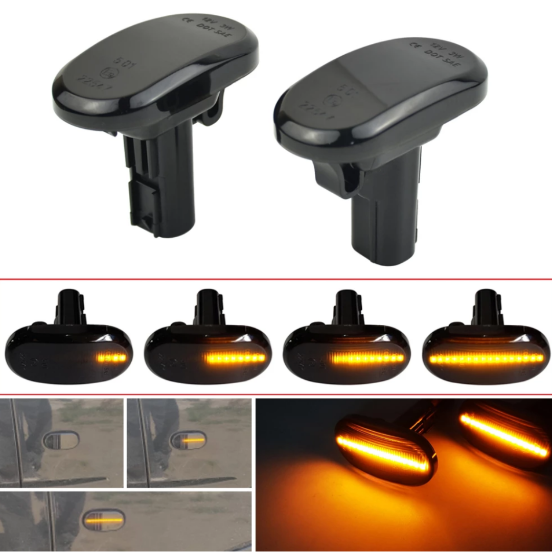 Aftermarket Flowing LED Indicator Set Compatible with: Suzuki Jimny - Black, Orange