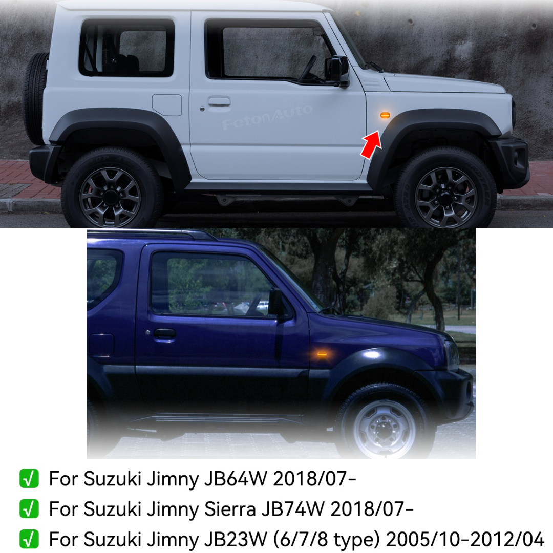 Aftermarket Flowing LED Indicator Set Compatible with: Suzuki Jimny - Black, Orange