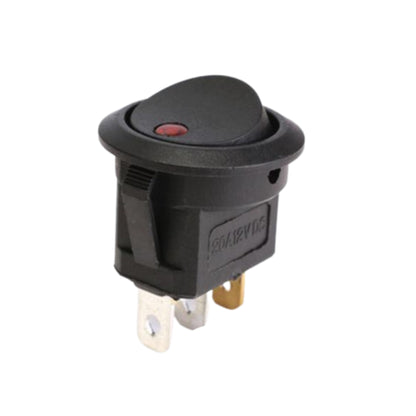 On/Off Round Mini Rocker Toggle Switch 3-Pin with LED (2-Piece)