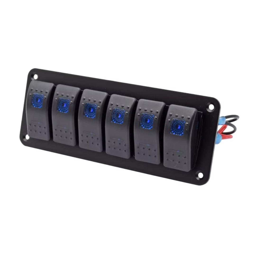 Auto 6 Gang Rocker Switch Panel
