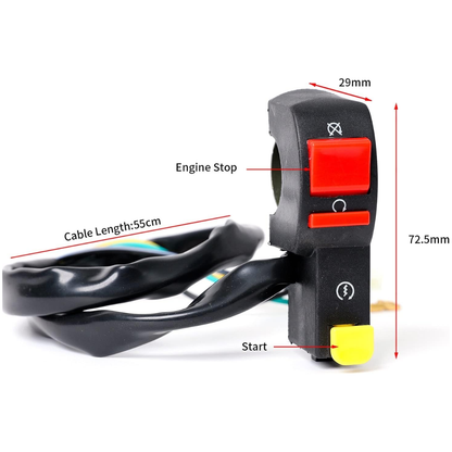 Custom Motorcycle ON/OFF & Start Switch: 22mm