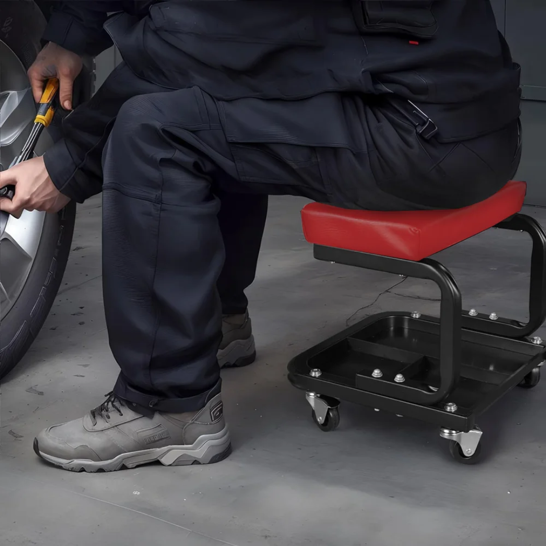 Mobile Maintenance / Repair Chair & Tool Tray: Mechanic / Workshop Stool