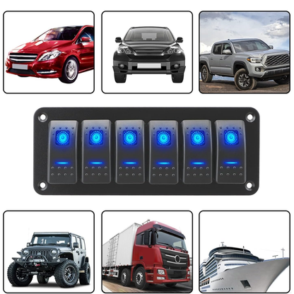 Auto 6 Gang Rocker Switch Panel
