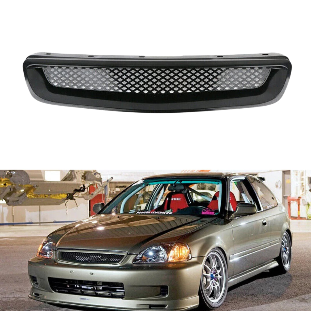 Aftermarket Front Mesh Grill Compatible with Honda Civic (1996-1998)
