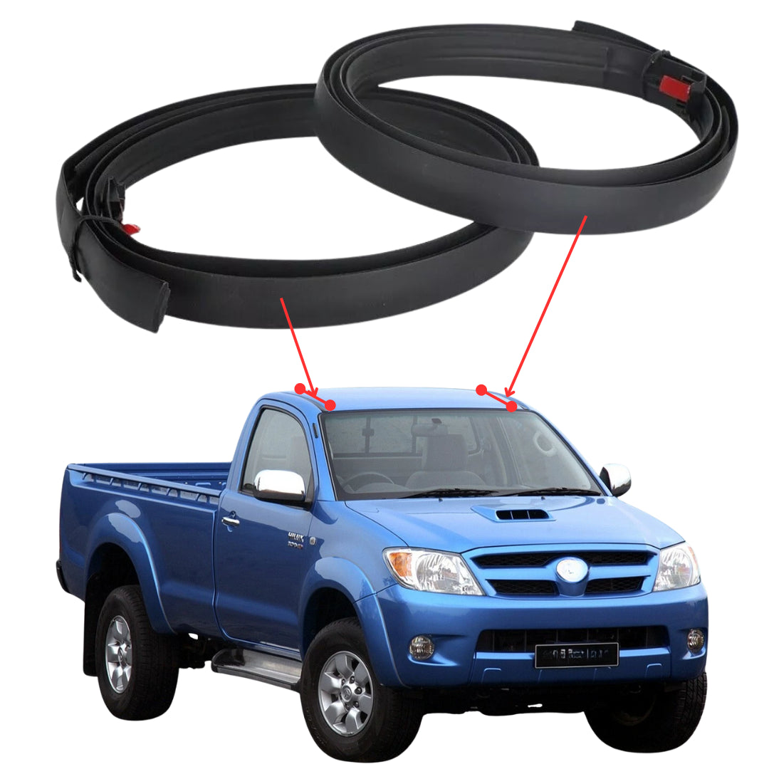 Roof Trim Strip Set Compatible with Toyota Hilux 2-Door (2005-2015)