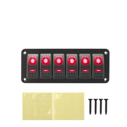 Auto 6 Gang Rocker Switch Panel