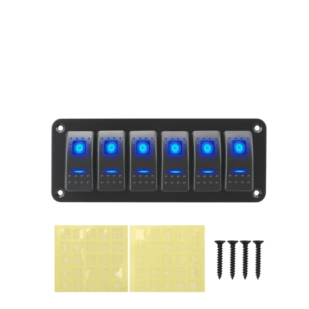Auto 6 Gang Rocker Switch Panel