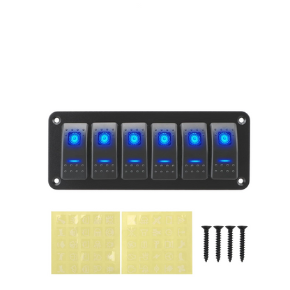 Auto 6 Gang Rocker Switch Panel