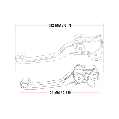 Clutch and Brake Levers Compatible with Yamaha WR250F & WR450F