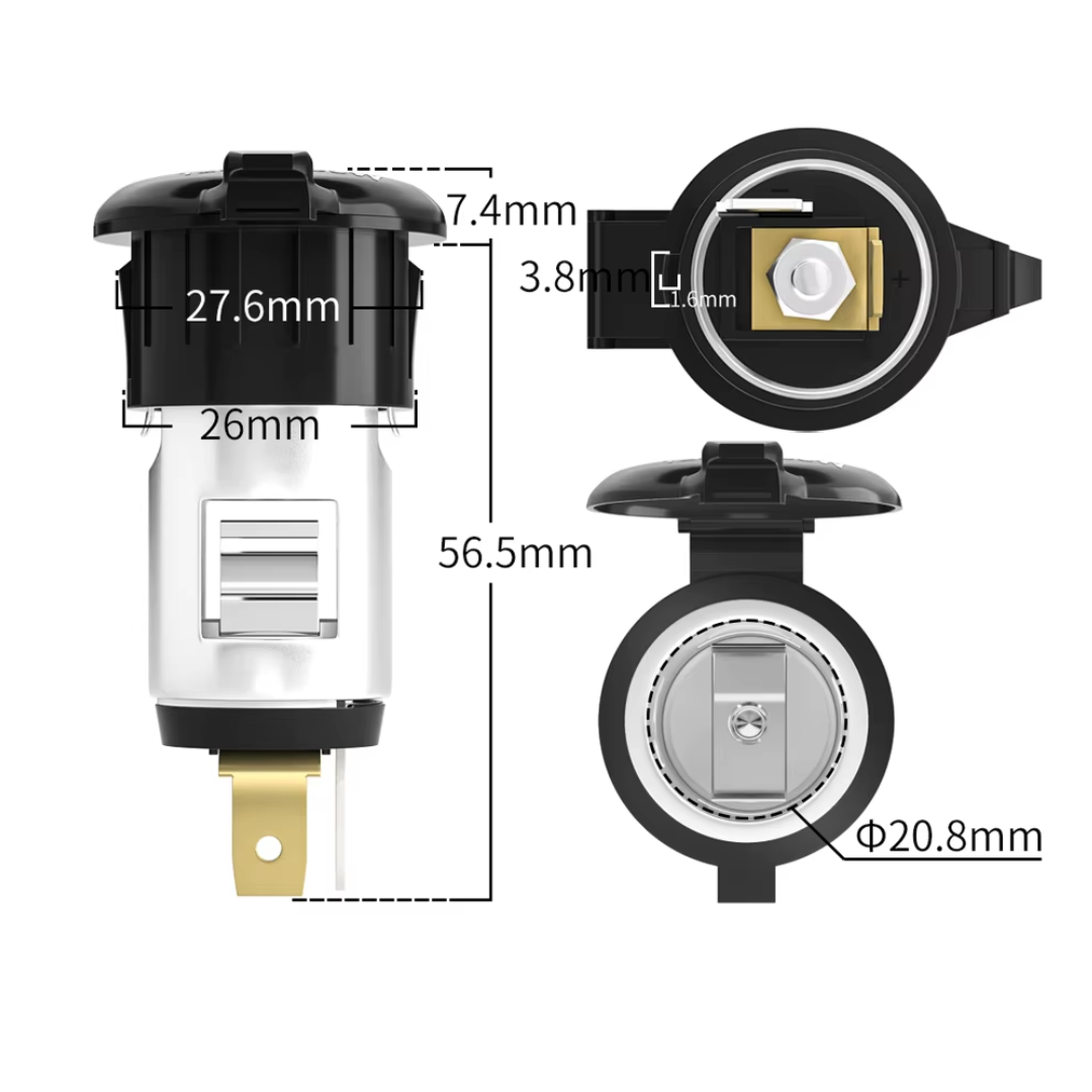 12V Female Cig Power Socket: (120W)