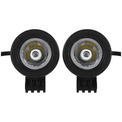Small Motorcycle LED Spotlight Set: (10W) - White