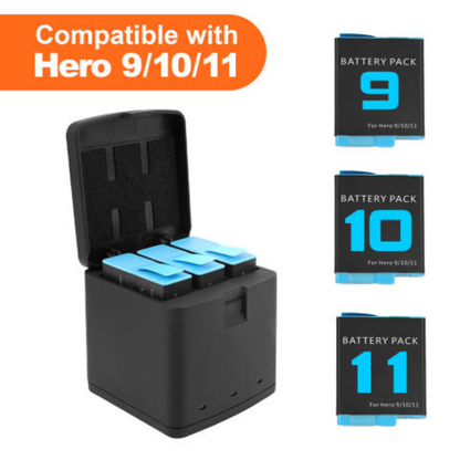 3-Port Battery Box for GoPro Hero9/10/11 Black