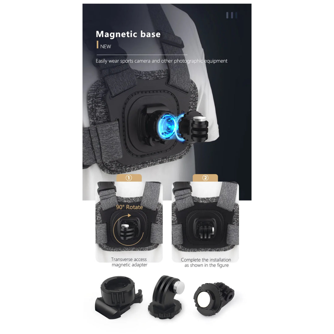 Dual-Position Mounts Chest Strap Mount For GoPro Hero 8/9/10/11
