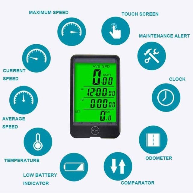 LCD Bicycle Computer Bike Speedometer Cycling Odometer with Backlight