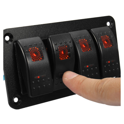 Automotive 4-Gang Rocker Switch Panel/ Circuit Breaker