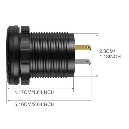 3.0 USB / PD Type-C / Voltmeter Socket with On/Off Switch (38W)