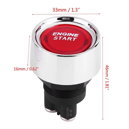 Custom Ignition Push Start Button (Blue or Red)