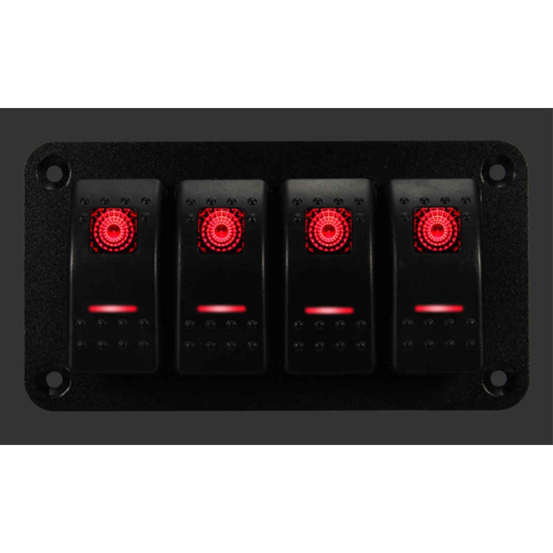 Automotive 4-Gang Rocker Switch Panel/ Circuit Breaker