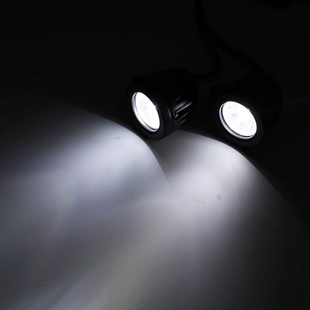 Small Motorcycle LED Spotlight Set: (10W) - White