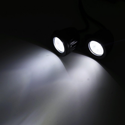 Small Motorcycle LED Spotlight Set: (10W) - White