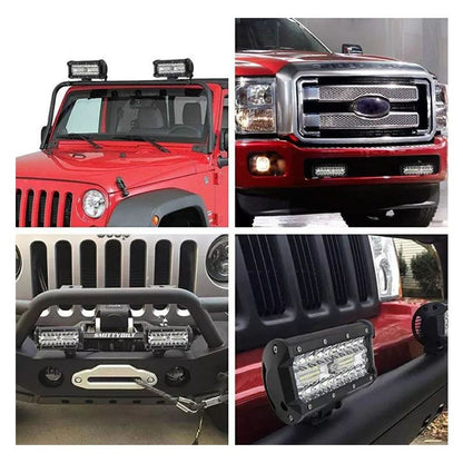 2Piece 7 Inch Round X styled LED Jeep and Motorcycle Headlights