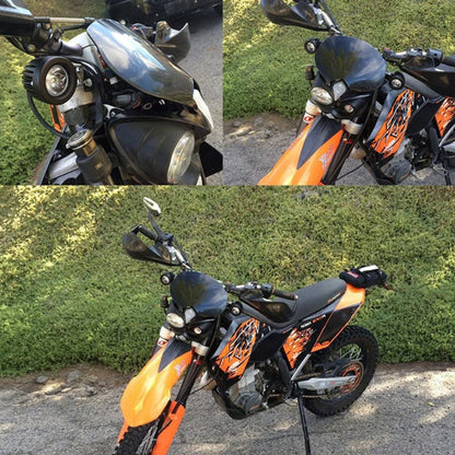 Small Motorcycle LED Spotlight Set: (10W) - White
