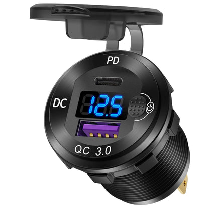3.0 USB / PD Type-C / Voltmeter Socket with On/Off Switch (38W)