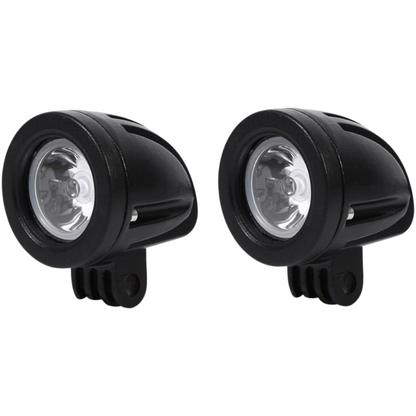 Small Motorcycle LED Spotlight Set: (10W) - White