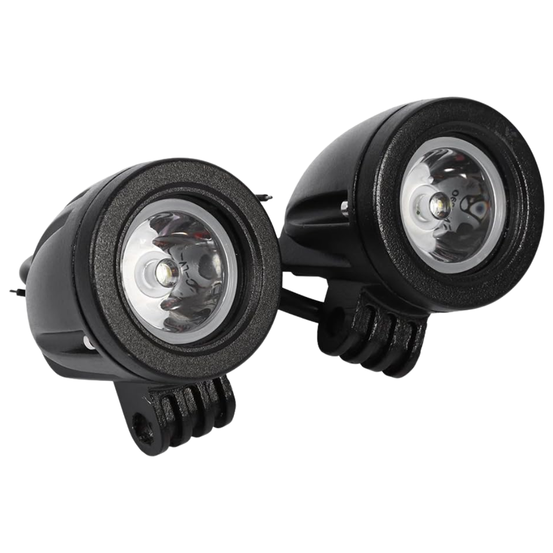 Small Motorcycle LED Spotlight Set: (10W) - White