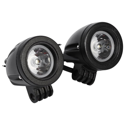 Small Motorcycle LED Spotlight Set: (10W) - White