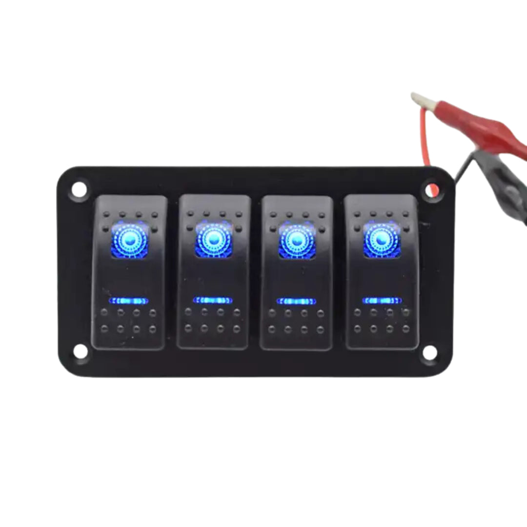 Automotive 4-Gang Rocker Switch Panel/ Circuit Breaker
