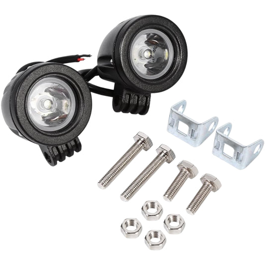 Small Motorcycle LED Spotlight Set: (10W) - White