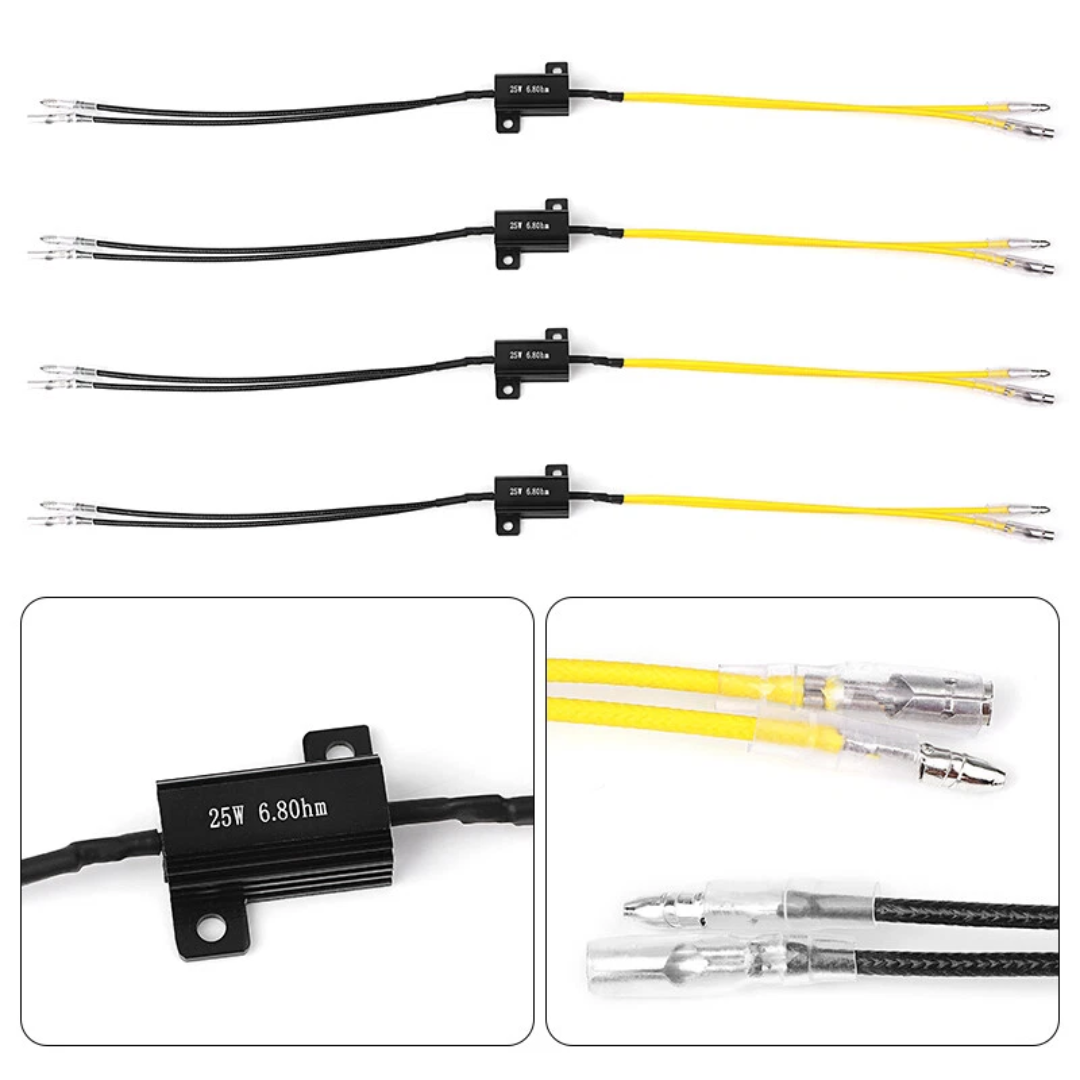 Motorcycle Resistors For Indicators: 4 Pack (25W)