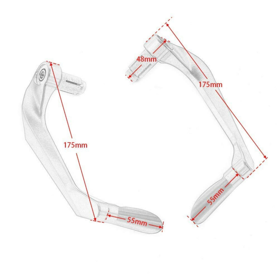 Motorcycle Bar End Lever Guards - Silver/ Black