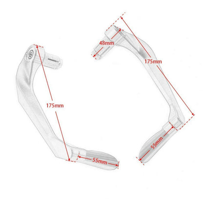 Motorcycle Bar End Lever Guards - Silver/ Black