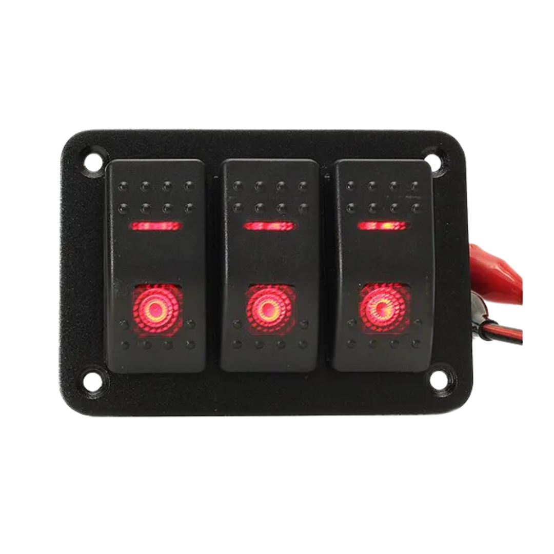 Automotive Rocker Switches & Panel (3-Gang)