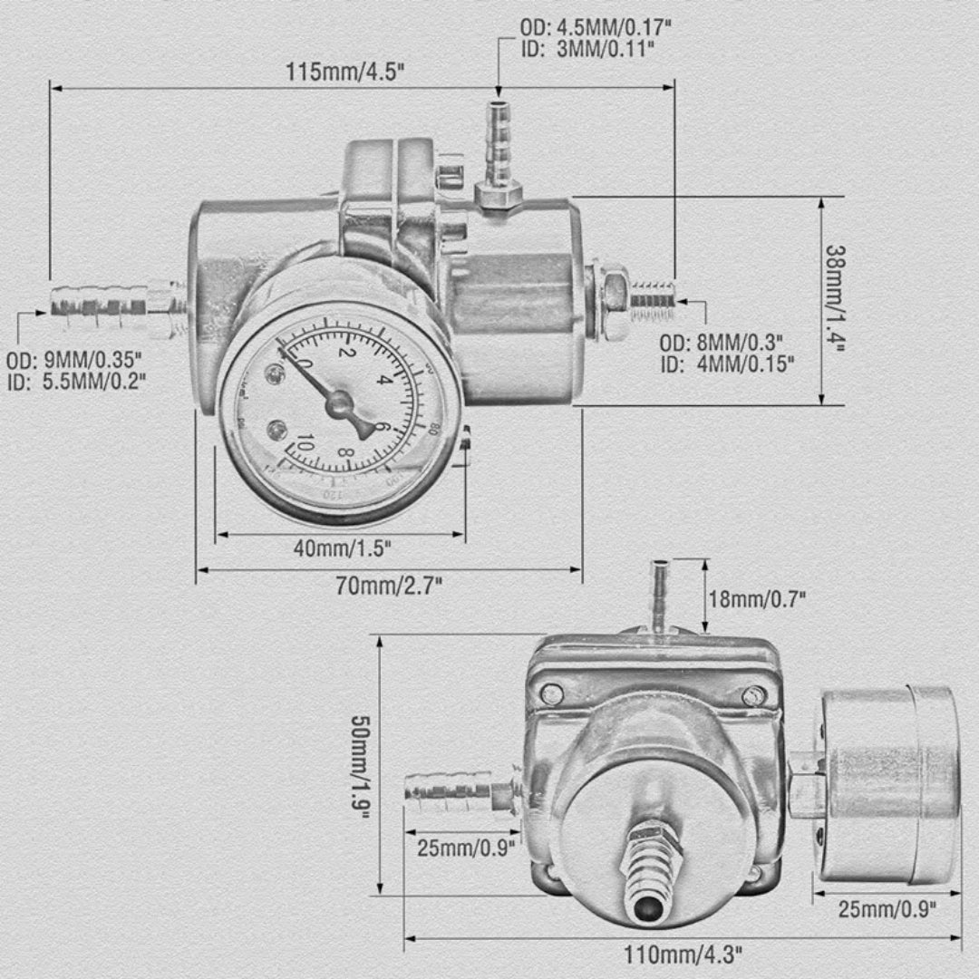 Auto Adjustable Fuel Pressure Regulator Kit