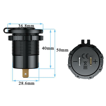Fast Charging Dual USB Socket & Voltmeter with Switch (4.8A)