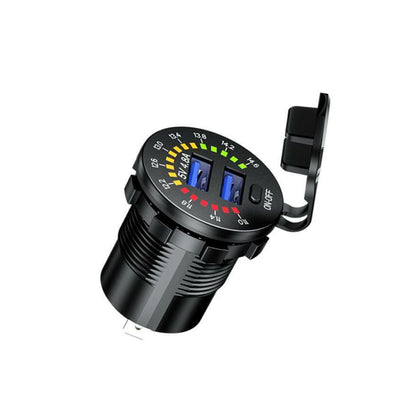 Fast Charging Dual USB Socket & Voltmeter with Switch (4.8A)