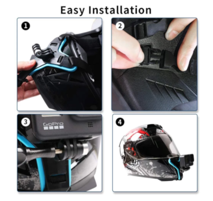 Helmet Chin Mount For GoPro (Black)