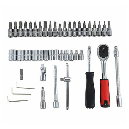 46-Piece Industrial-Grade Universal Socket Wrench Tool Set