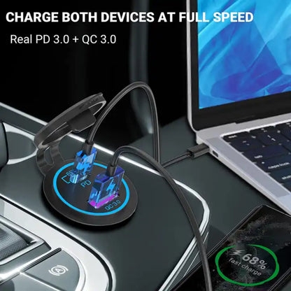 Fast Charging PD Type-C & USB Port Socket: (18W+65W)