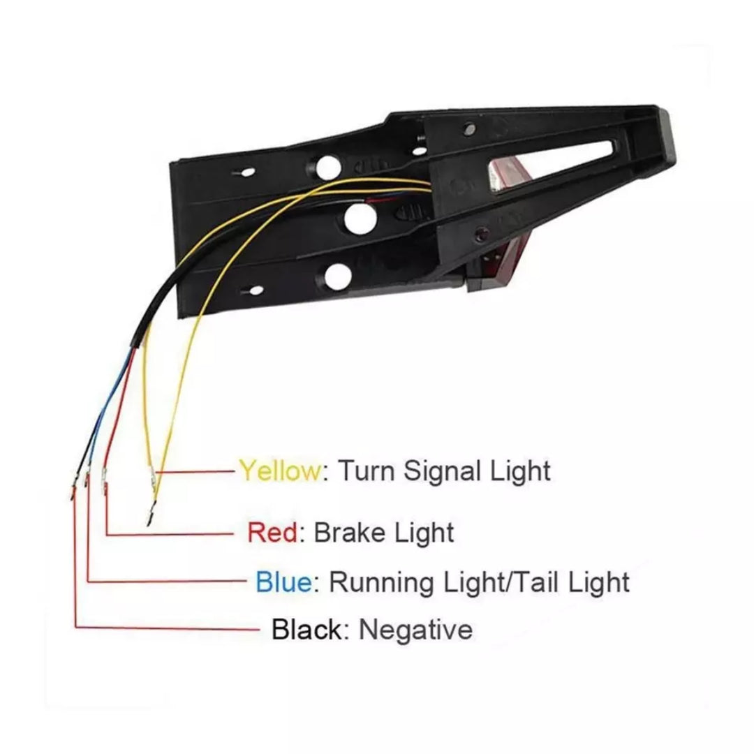 Motorcycle Rear Fender- LED Brake Tail Light & Indicators (12V)